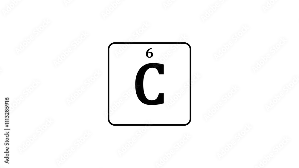 Carbon icon texture background. 6 number C Carbon on white background illustration. Carbon icon texture background. 6 number C Carbon on white background illustration.