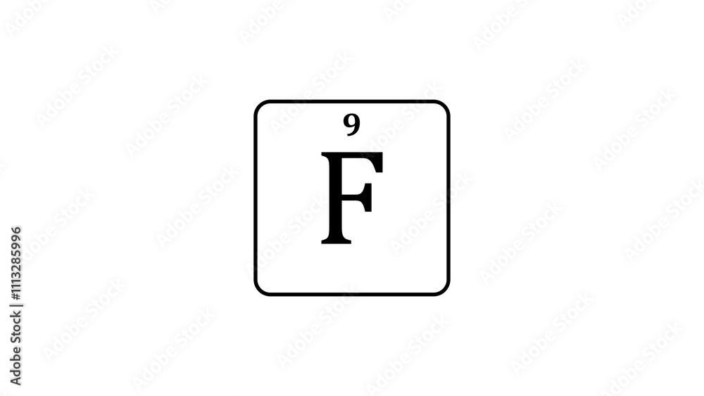 Fluorine icon texture background. 9 number F Fluorine illustration background. Fluorine icon texture background. 9 number F Fluorine illustration background.