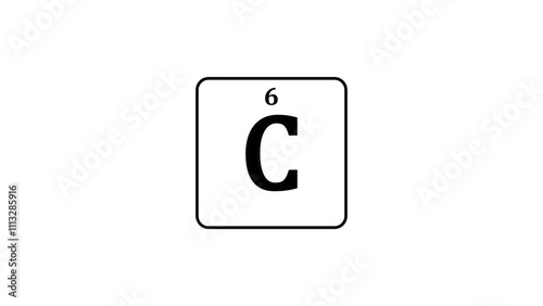 Carbon icon texture background. 6 number C Carbon on white background illustration.