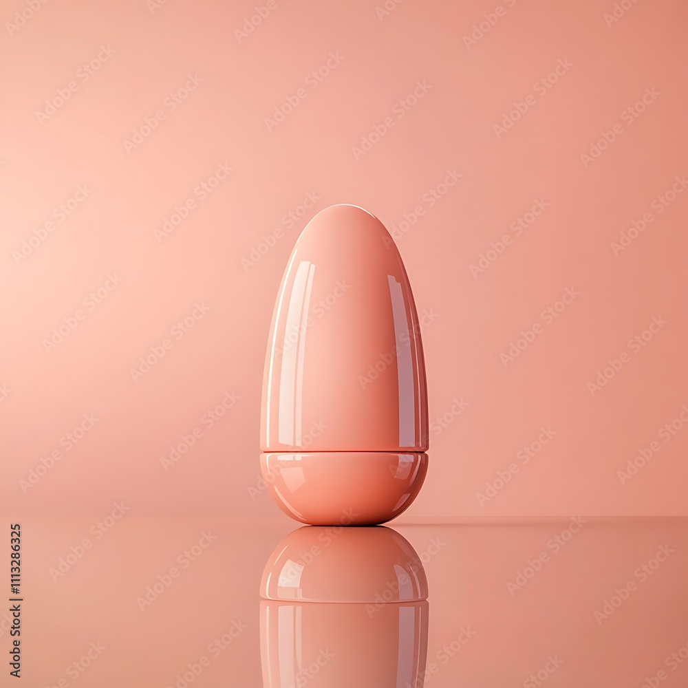 A Single Glossy Pink Egg on a Smooth Pink Surface A Single Glossy Pink Egg on a Smooth Pink Surface