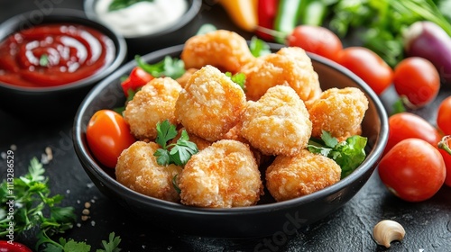 Crispy Fried Bites with Dipping Sauces