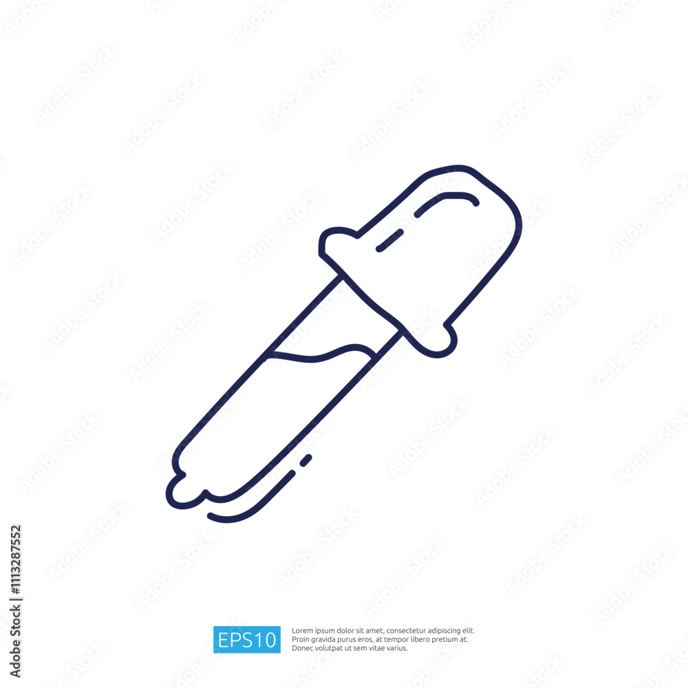 A simple line drawing of a dropper filled with liquid, commonly used in scientific and medical contexts for precise measurement and dispensing. A simple line drawing of a dropper filled with liquid, commonly used in scientific and medical contexts for precise measurement and dispensing.
