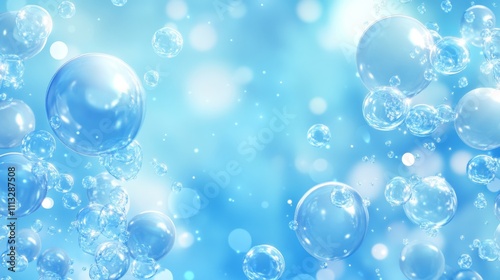 Wallpaper Mural Festive sweet blue balloons background banner celebration theme, copyspace area, empty scape for text - ai Torontodigital.ca