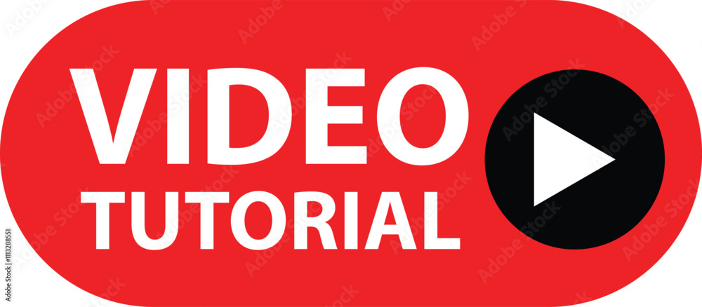 Fototapeta premium Play video tutorials icon. Webinar training sign. Video tutorial button symbol. flat style.