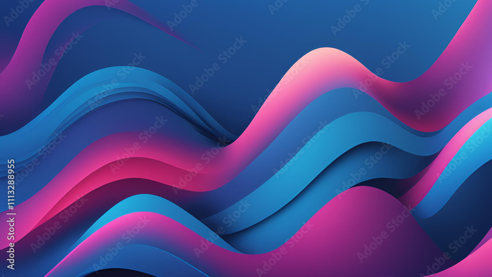 Fototapeta premium A visually striking 4K background characterized by an abstract blue gradient and dynamic wave designs