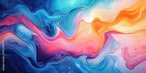 Wallpaper Mural Abstract Vibrant Colorful Fluid Art Painting Swirling Waves Texture Background Torontodigital.ca