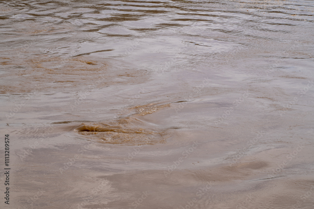 This captivating image captures the mesmerizing swirl of a muddy brown river. The swirling patterns and textures created by the flowing water offer a unique perspective on the power and dynamism of na This captivating image captures the mesmerizing swirl of a muddy brown river. The swirling patterns and textures created by the flowing water offer a unique perspective on the power and dynamism of na