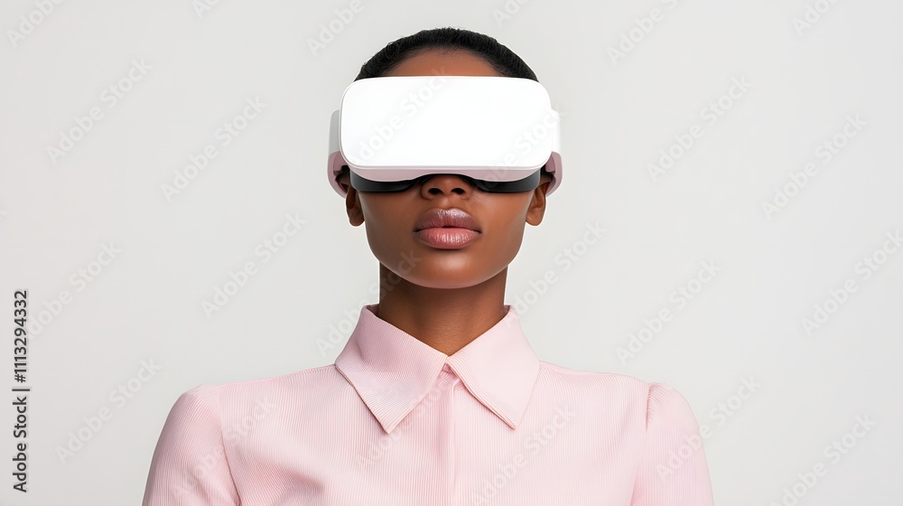 Woman Engaged in Virtual Meeting Wearing Augmented Reality Glasses for Immersive Interaction. Uninterrupted Communication Concept Woman Engaged in Virtual Meeting Wearing Augmented Reality Glasses for Immersive Interaction. Uninterrupted Communication Concept