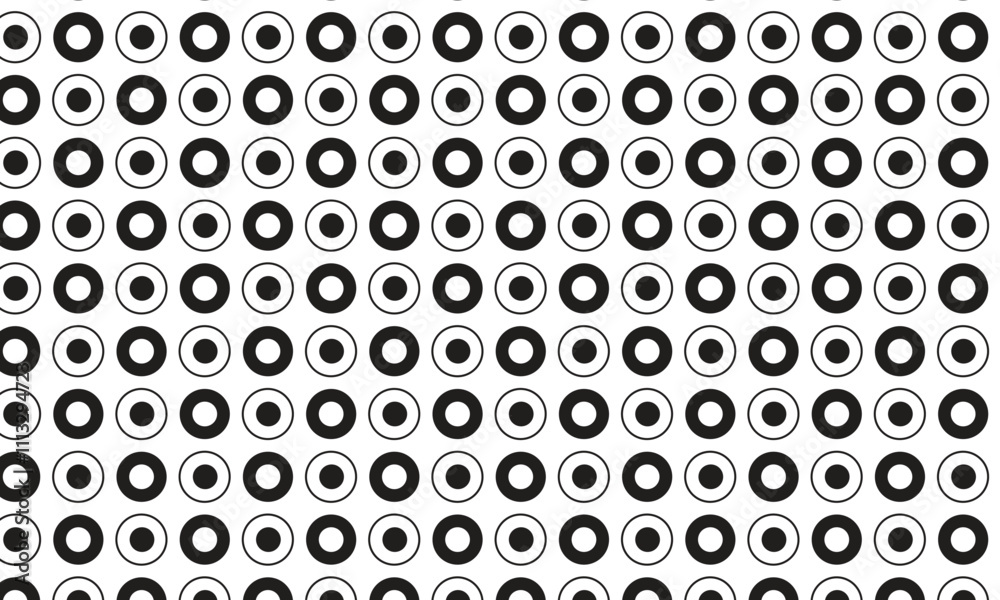 abstract simple black white outline and fill circle pattern can be used background.