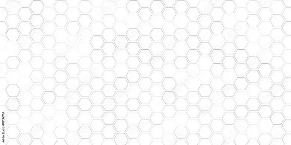 Seamless pattern of the hexagonal netting. Black honeycomb on a white background. Isometric geometry. 3D illustration