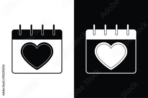 Romantic Reminders. Valentine's Day Calendar Icon Illustration