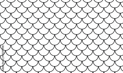 abstract simple black outline fish scale pattern can be used background.