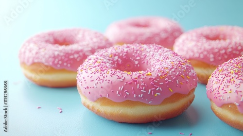 Pink Glazed Donuts with Sprinkles