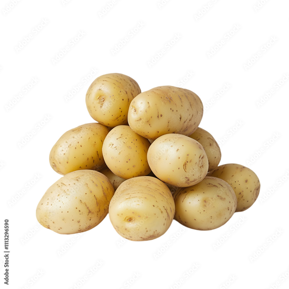 Fresh Raw Potatoes Isolated on White and transparent Background. PNG cutout. Fresh Raw Potatoes Isolated on White and transparent Background. PNG cutout.