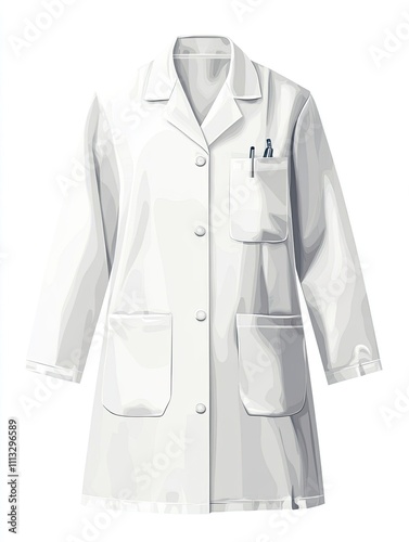 laboratory uniform. White uniform icon for pharmaceutical research workers. Hospital staff costume, doctor, nurse. Isolated illustration.