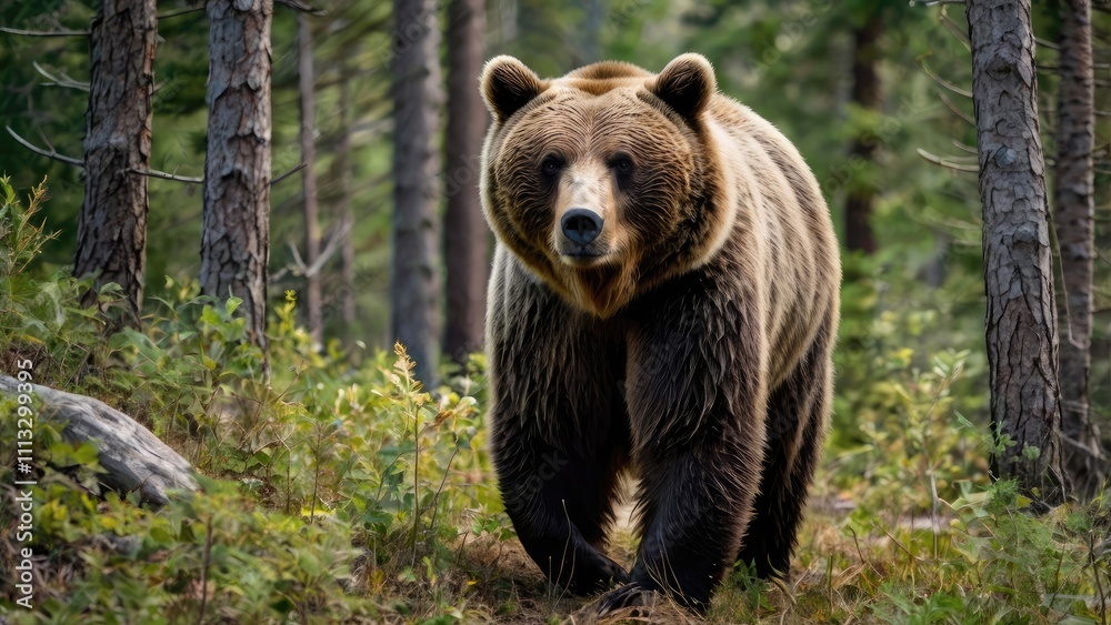Fototapeta premium brown bear in the forest