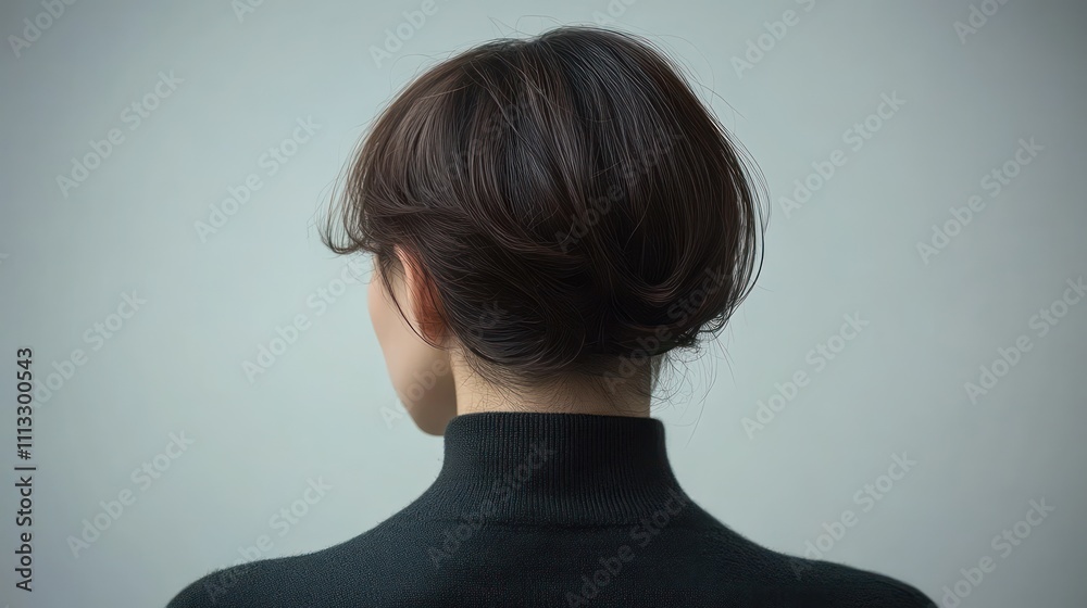 Balding Man from Behind with Hairstyle Focus in Soft Lighting Balding Man from Behind with Hairstyle Focus in Soft Lighting