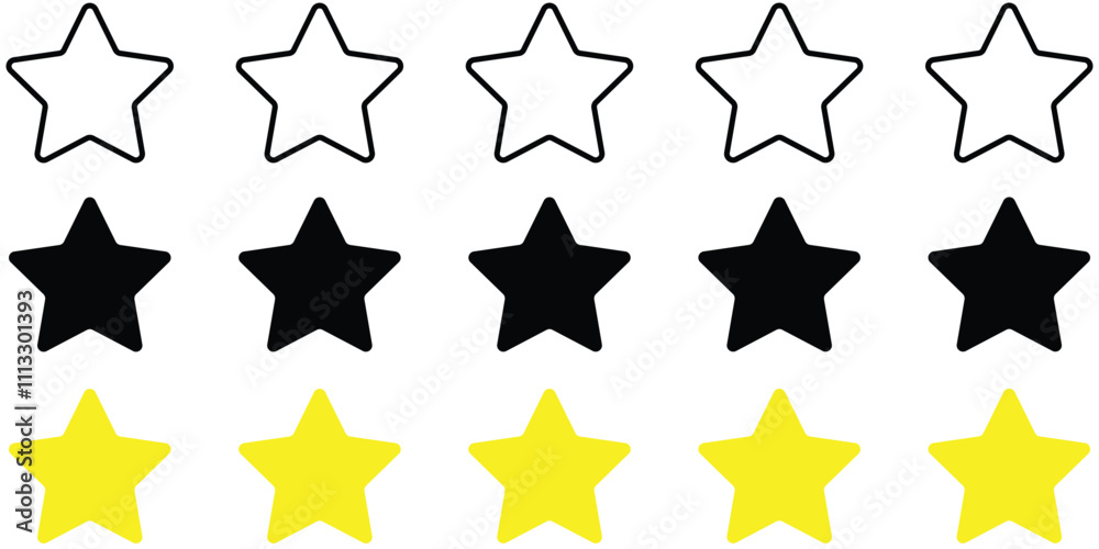 5 star icon with flat design. 5 star ratting icon set for web design eps 10. 5 star icon with flat design. 5 star ratting icon set for web design eps 10.