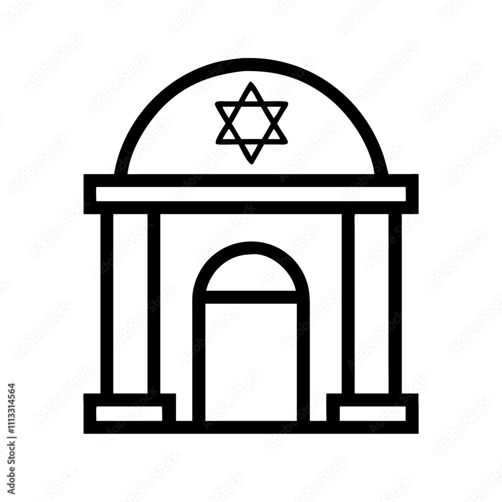 Contemporary synagogue vector with a sleek design, suitable for current Jewish community projects. Contemporary synagogue vector with a sleek design, suitable for current Jewish community projects.