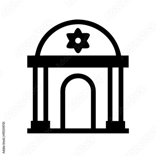  Contemporary synagogue vector with a sleek design, suitable for current Jewish community projects.