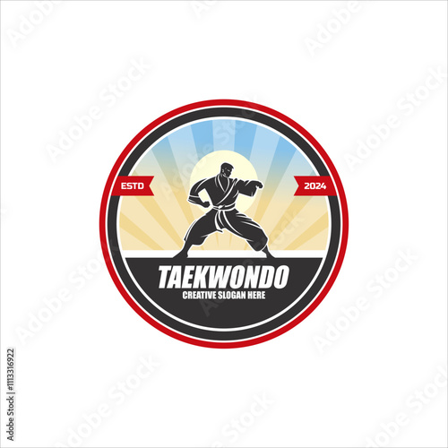 Karate logo design vector. With sport self-defense technique art.