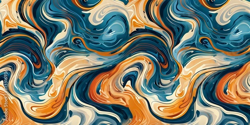 An expressive abstract swirl fusion, blending vibrant colors with dynamic movement to create an energetic flow.