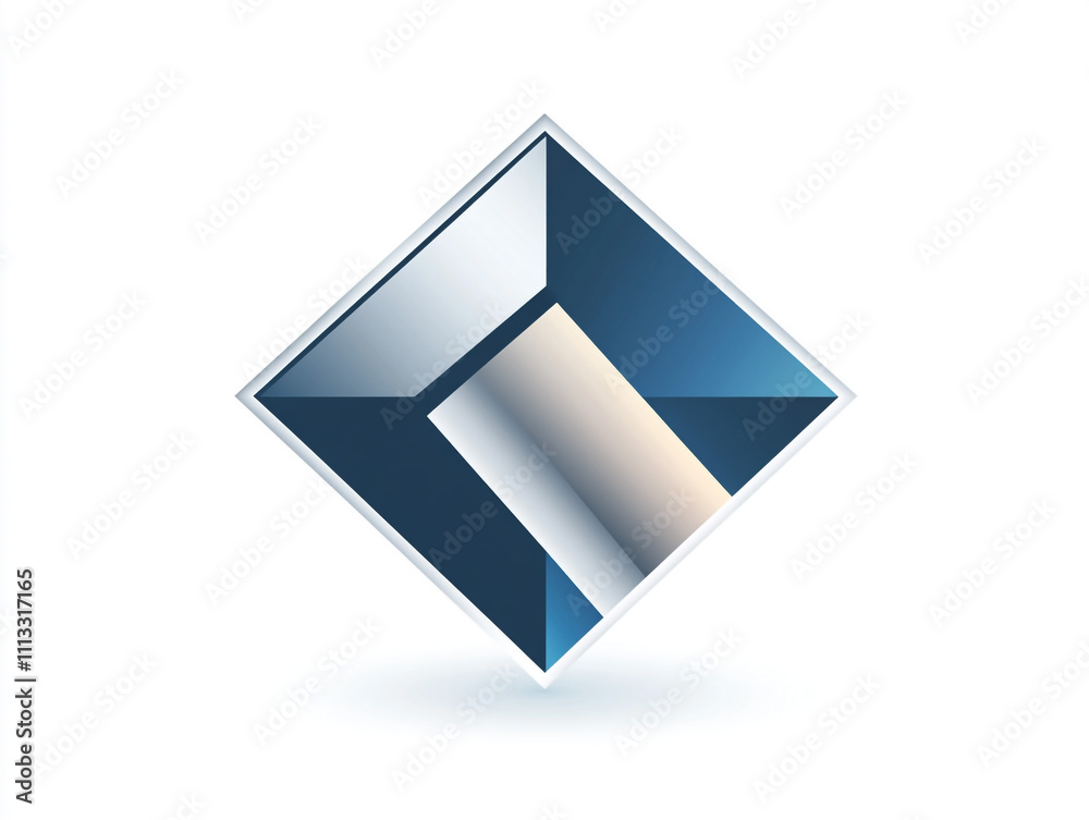 Sleek logo with a gradient blue and silver abstract diamond shape. Clean sans-serif font for a modern touch Sleek logo with a gradient blue and silver abstract diamond shape. Clean sans-serif font for a modern touch