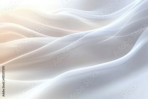 Elegant Smooth White Silk Draped Wave Background with Soft Light