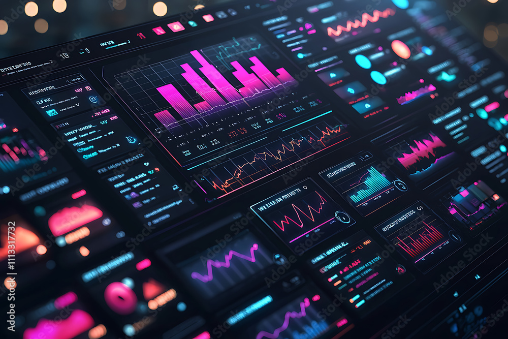 Obraz premium Real-Time Market Analysis with Interactive Graphs