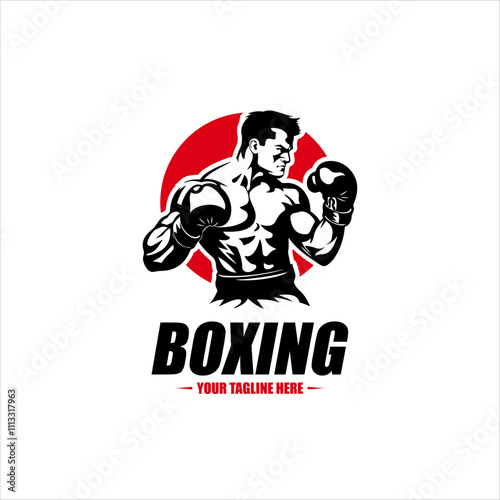 boxer sports logo design vector file