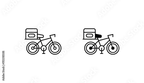 Delivery Bicycle icon design with white background stock illustration
