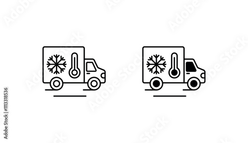 Refrigerated Truck icon design with white background stock illustration