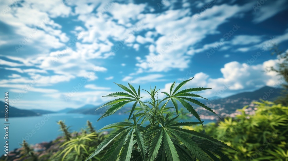 Fototapeta premium Marijuana Plant by Lake