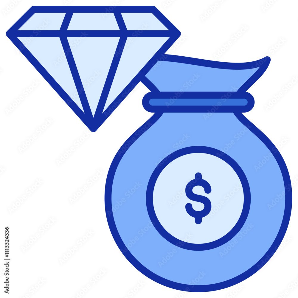 Wealth Blue Color Icon Wealth Blue Color Icon