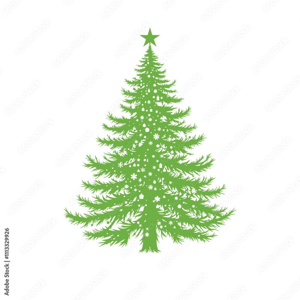 Christmas tree flat color icon Christmas tree flat color icon