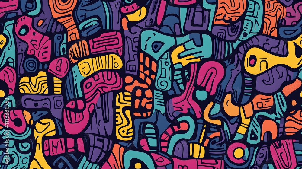 Abstract Colorful Doodle Art Pattern Design Abstract Colorful Doodle Art Pattern Design
