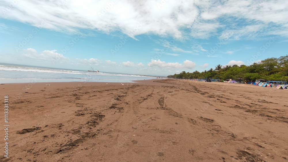 Sand beach blue sky and sea Sand beach blue sky and sea