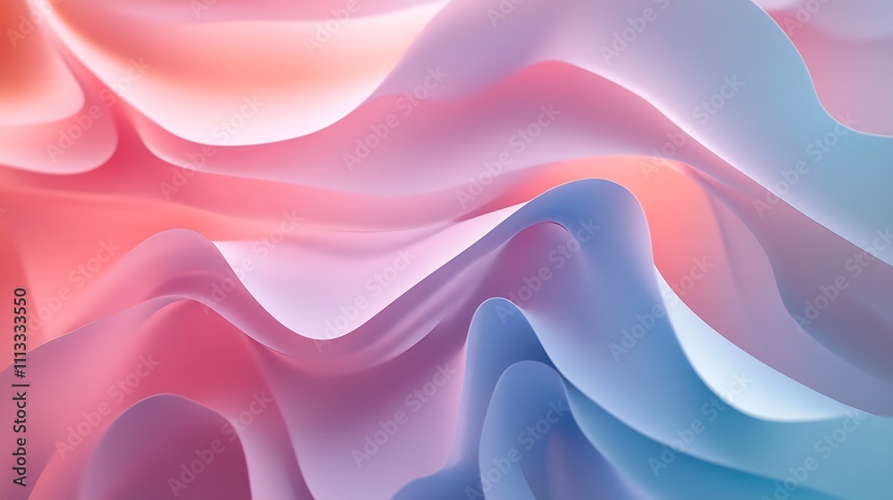Fototapeta premium Abstract pastel pink and blue wavy texture background.