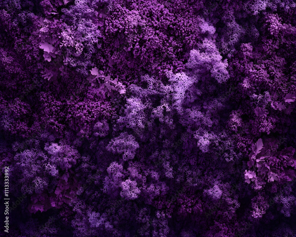A vibrant display of purple-hued foliage and textures, creating a visually striking pattern. A vibrant display of purple-hued foliage and textures, creating a visually striking pattern.