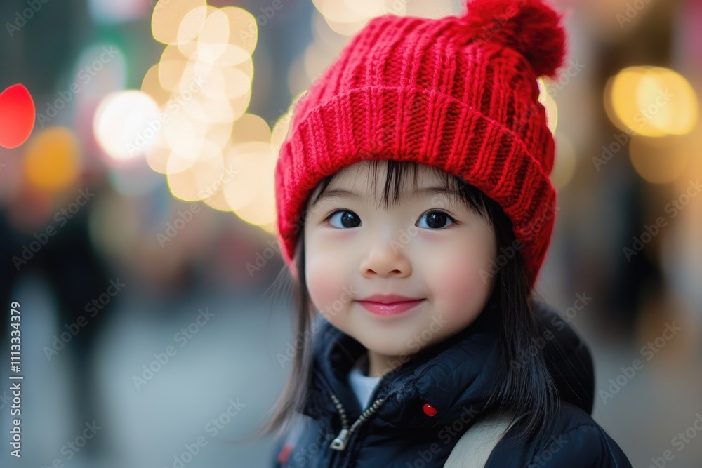 Little Girl Wearing Red Hat and Jacket Little Girl Wearing Red Hat and Jacket