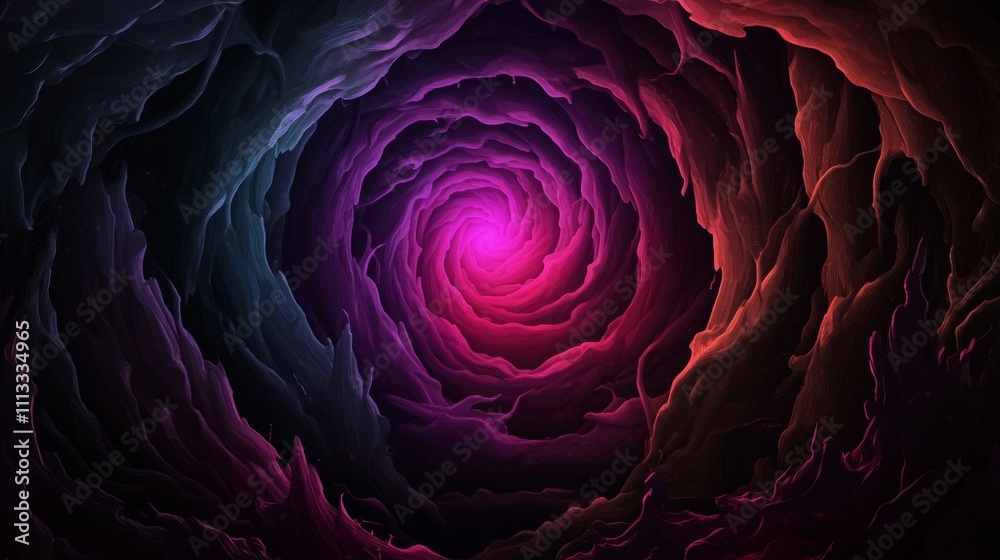 Abstract swirl of dark pink, purple, and red hues creating a mesmerizing vortex. Deep, rich colors and a mystical atmosphere. Abstract swirl of dark pink, purple, and red hues creating a mesmerizing vortex. Deep, rich colors and a mystical atmosphere.