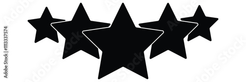 5 stars icon, for five star review rating vector illustration eps 10.
