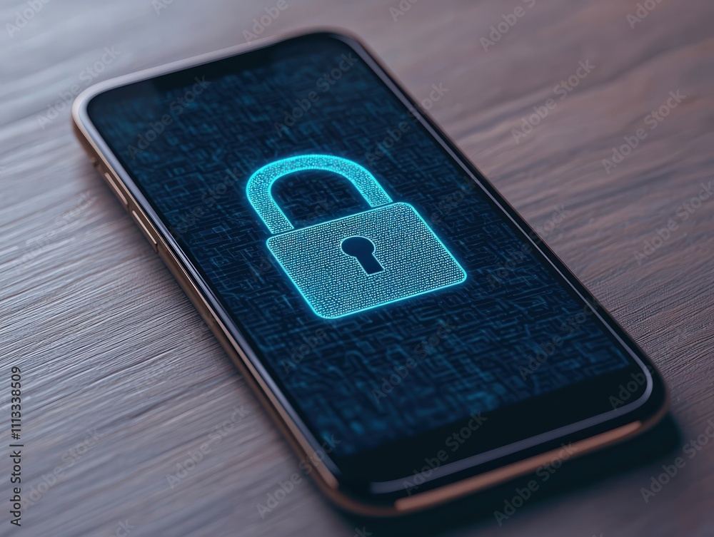 Smartphone displaying a secure access application interface. Smartphone displaying a secure access application interface.