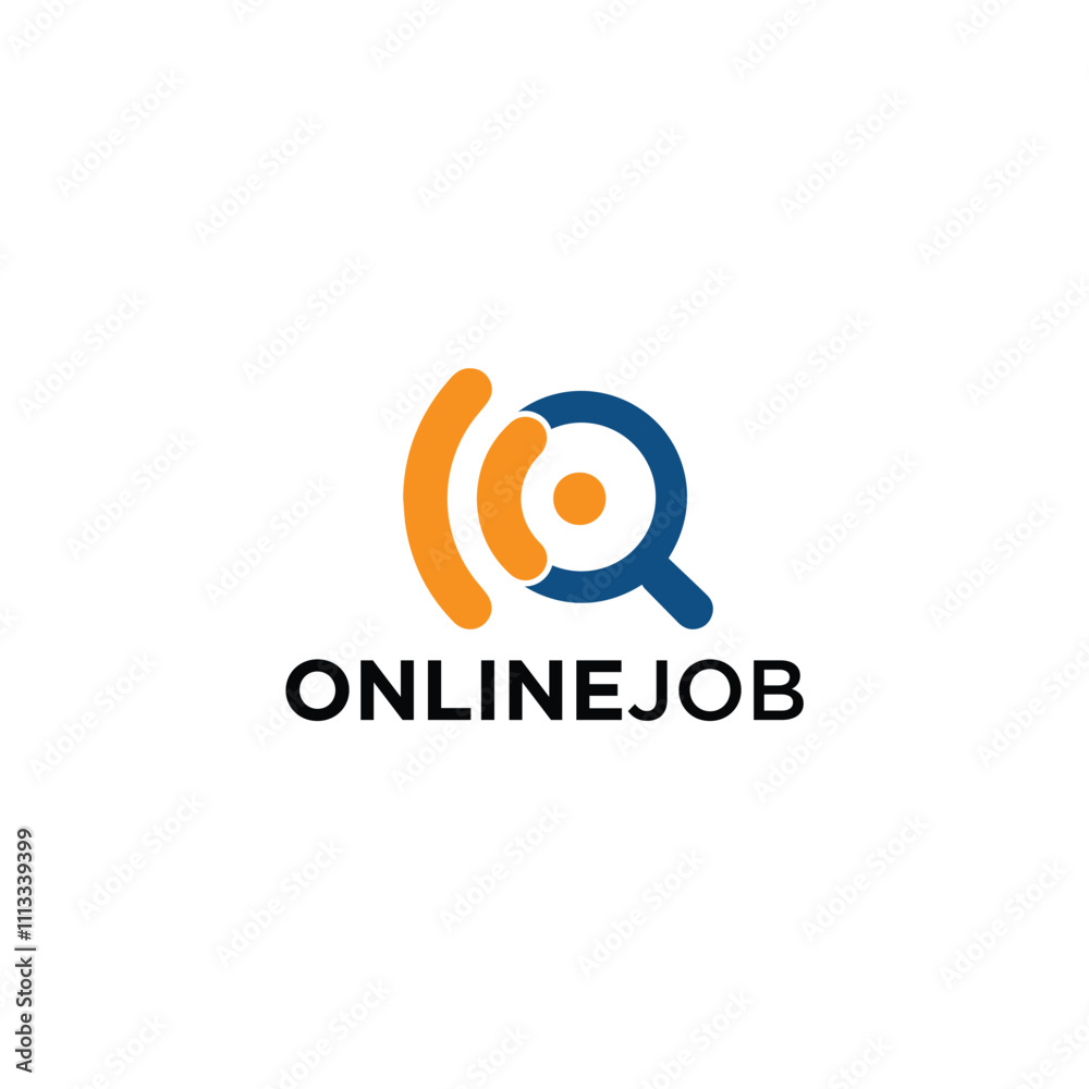 Online Job Logo Design Vector Simple Online Job Logo Design Vector Simple