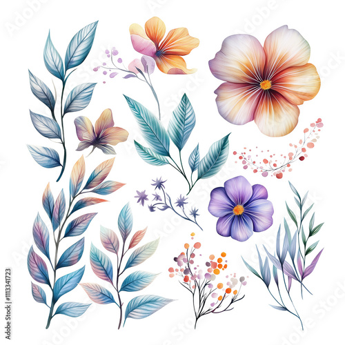 Floral and Plant Illustration Collection Decorative Botanical Pack
