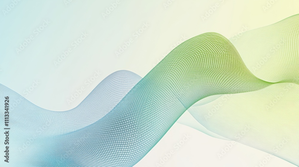 Fototapeta premium Soft Abstract Flowing Waves in Green and Blue Tones