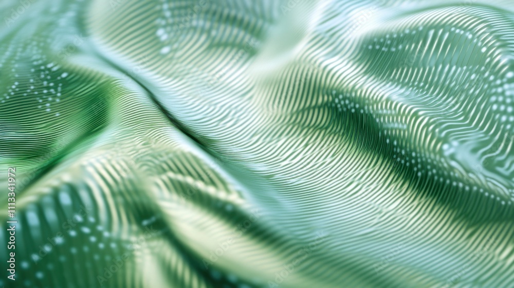 Abstract Green Wave Pattern with Fluid Motion and Light Reflections Abstract Green Wave Pattern with Fluid Motion and Light Reflections