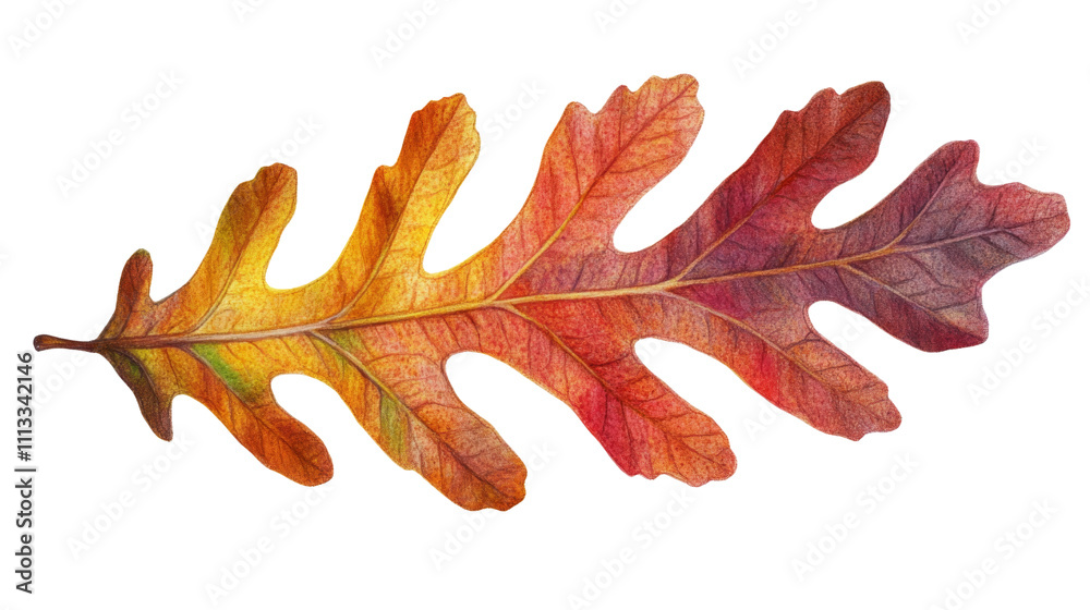 Obraz premium Oak autumn leaf transparent background