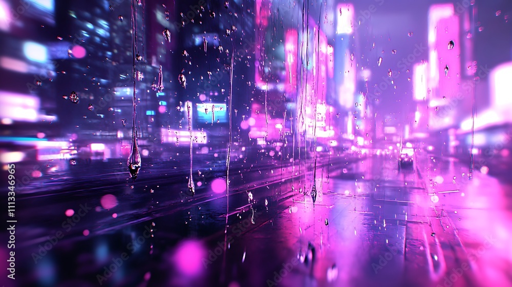 Rainy Cyberpunk City Night.