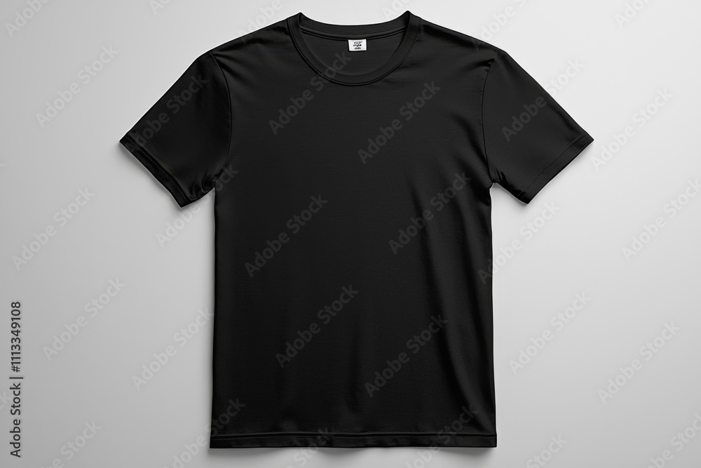 Black T-shirt Mockup with Front and Back View on Isolated White Background Black T-shirt Mockup with Front and Back View on Isolated White Background